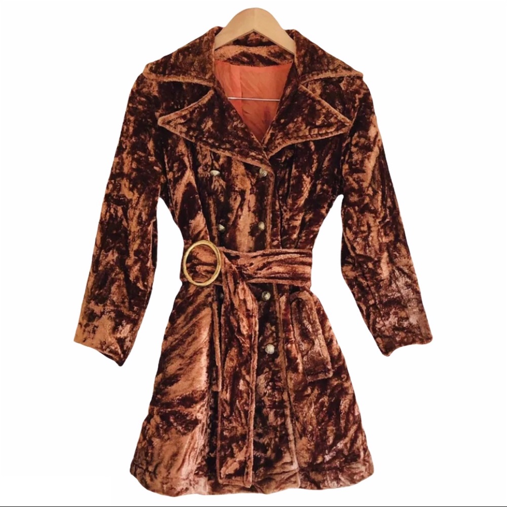 1960s-1970s CRUSHED VELVET COAT - Mod Go Go Trench
